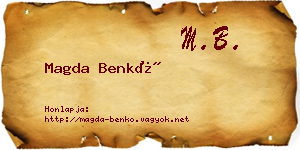 Magda Benkő névjegykártya